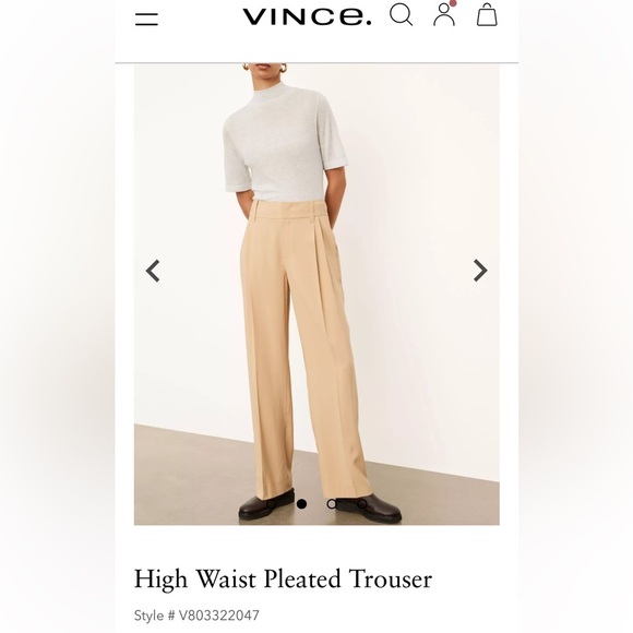 Vince
pleated wide-leg trousers, Black Size 4, business casual, night out - Picture 4 of 14